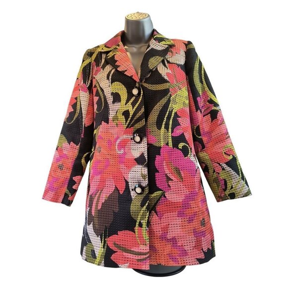 Trina Turk Floral-Print Mid-Length Jacket Women's Size 2 Like New condition - Picture 7 of 16